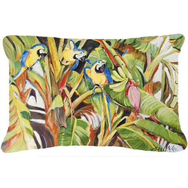 Micasa Three Blue Parrots Canvas Fabric Decorative Pillow MI55559